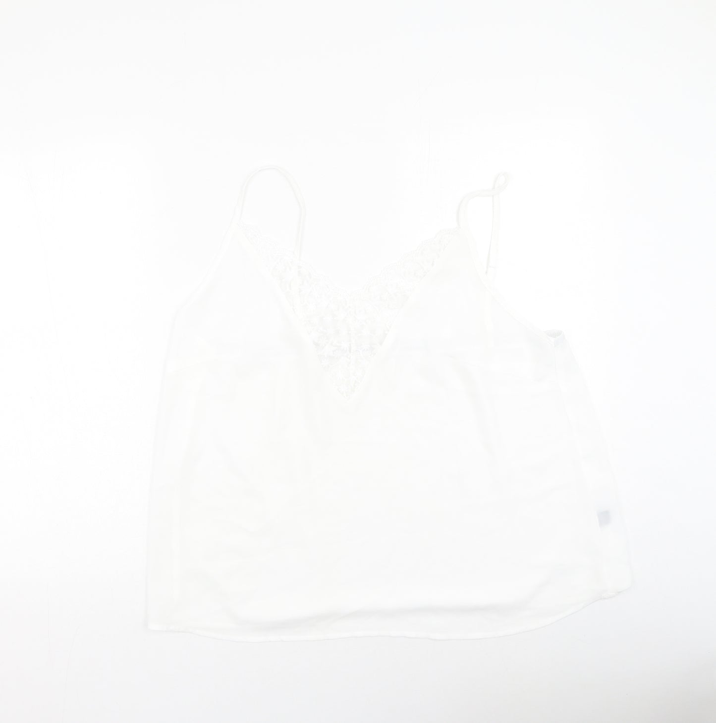 SheIn Womens White  Polyester Camisole Tank Size XL V-Neck