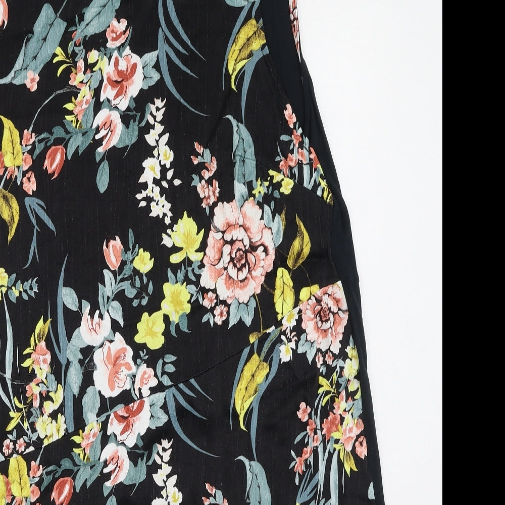 Marks and Spencer Womens Multicoloured Floral Viscose Basic Tank Size 18 Round Neck