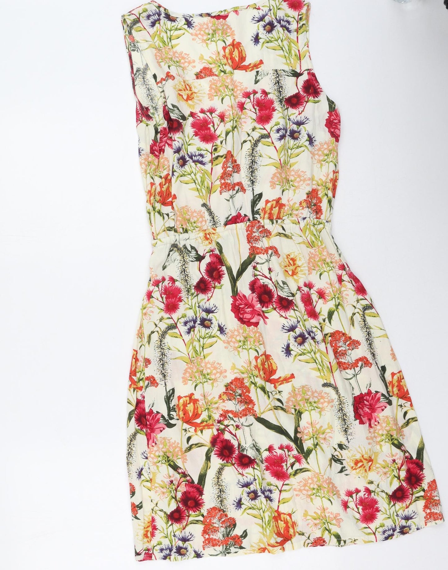 Soaked in Luxury Womens Multicoloured Floral Polyester Fit & Flare  Size S  Round Neck