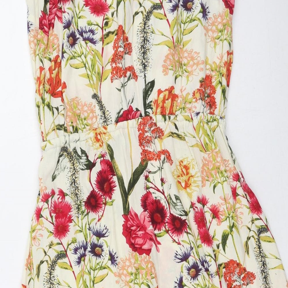 Soaked in Luxury Womens Multicoloured Floral Polyester Fit & Flare  Size S  Round Neck