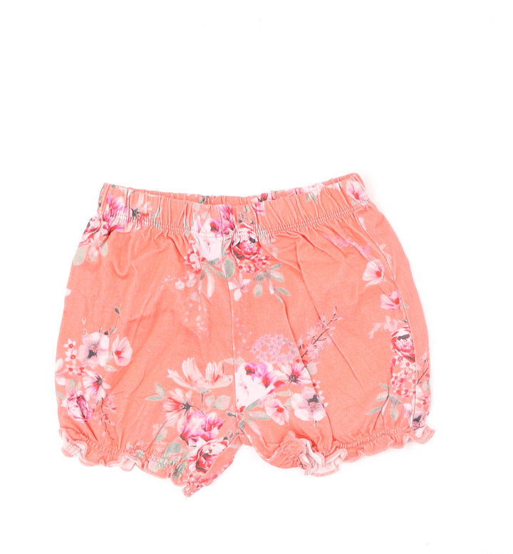 NEXT Girls Multicoloured Floral Cotton Cropped Trousers Size 6-9 Months