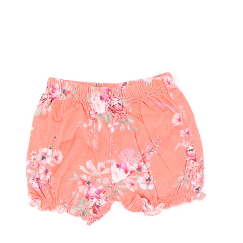 NEXT Girls Multicoloured Floral Cotton Cropped Trousers Size 6-9 Months