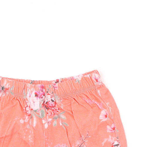 NEXT Girls Multicoloured Floral Cotton Cropped Trousers Size 6-9 Months