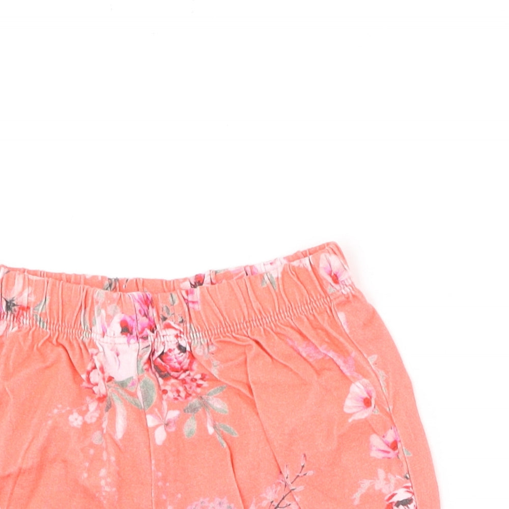 NEXT Girls Multicoloured Floral Cotton Cropped Trousers Size 6-9 Months