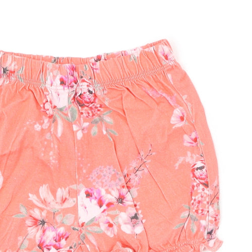 NEXT Girls Multicoloured Floral Cotton Cropped Trousers Size 6-9 Months