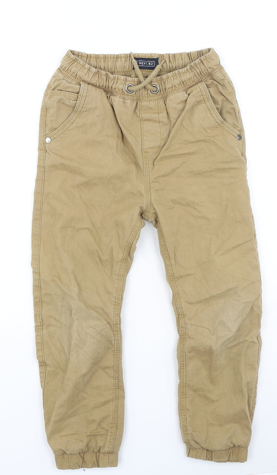 NEXT Boys Brown  Cotton Cargo Trousers Size 7 Years  Regular