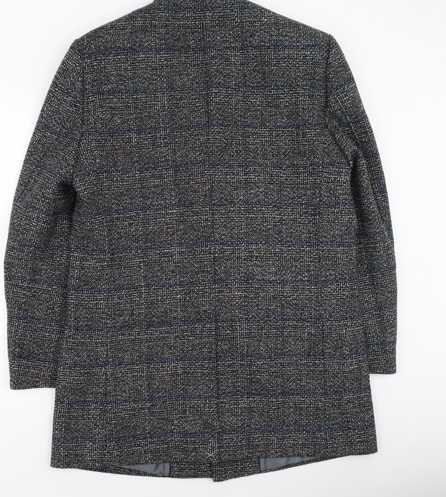 Burton Mens Grey Plaid  Trench Coat Coat Size L