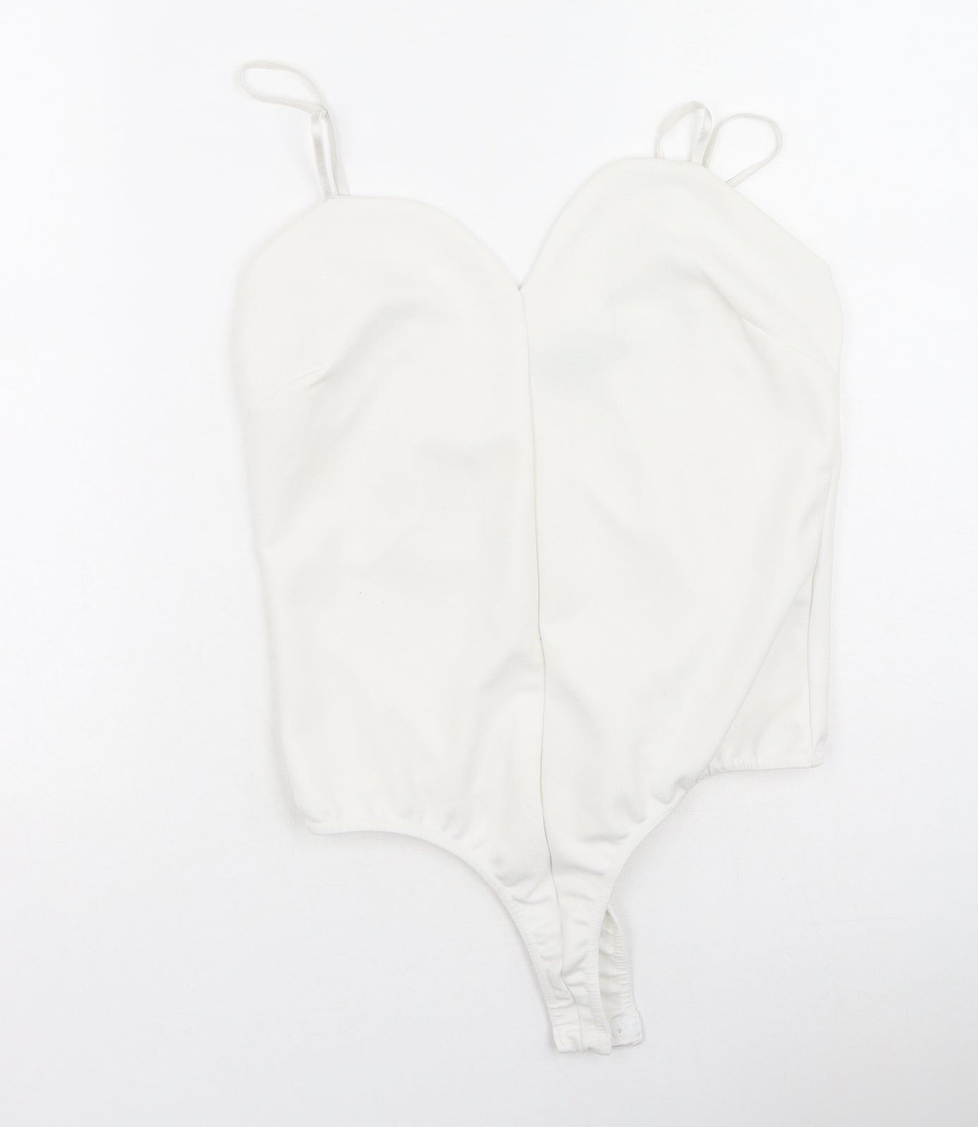 PRETTYLITTLETHING Womens White  Polyester Camisole Tank Size 16 V-Neck