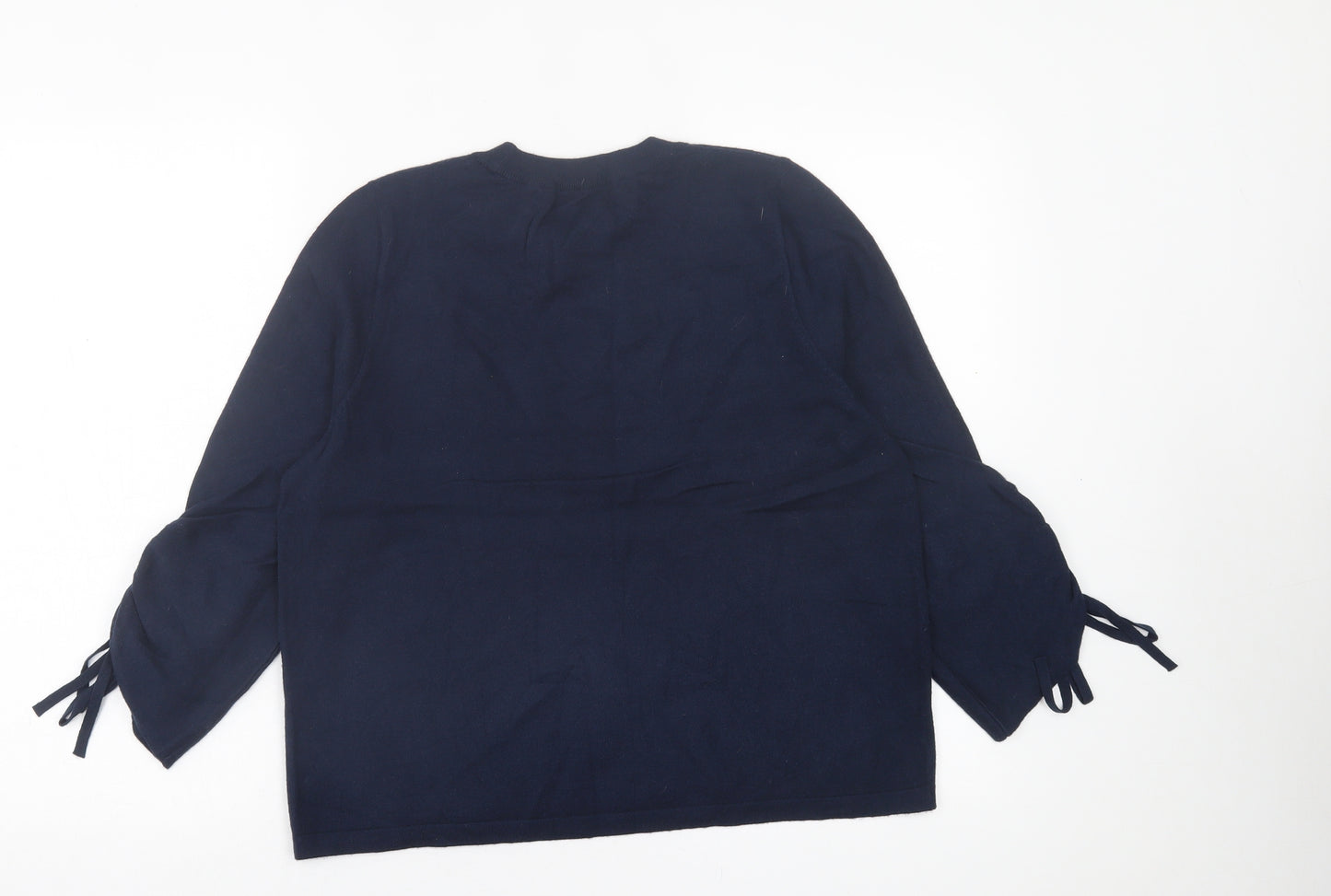 TU Womens Blue Crew Neck  Acrylic Pullover Jumper Size 14