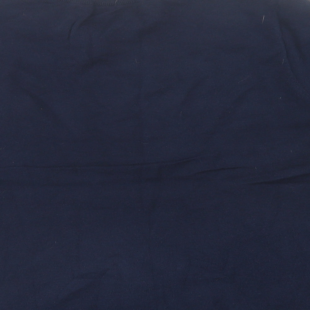 TU Womens Blue Crew Neck  Acrylic Pullover Jumper Size 14