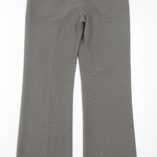Atmosphere Womens Brown Houndstooth Polyester Trousers  Size 8 L31 in Regular Button