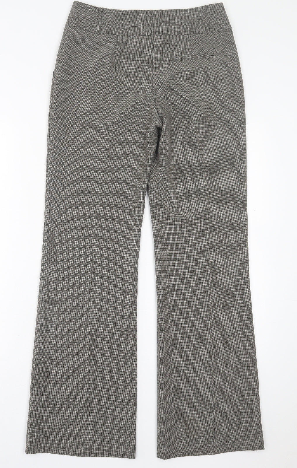 Atmosphere Womens Brown Houndstooth Polyester Trousers  Size 8 L31 in Regular Button