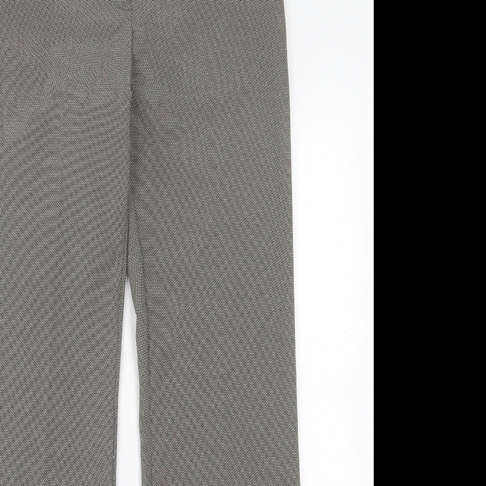 Atmosphere Womens Brown Houndstooth Polyester Trousers  Size 8 L31 in Regular Button