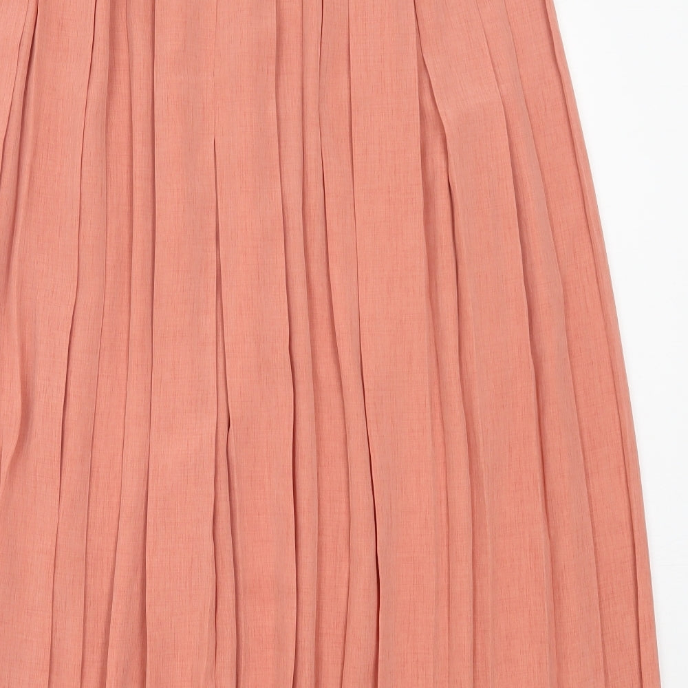 Jacques Vert Womens Pink  Polyester A-Line Skirt Size 16   Button