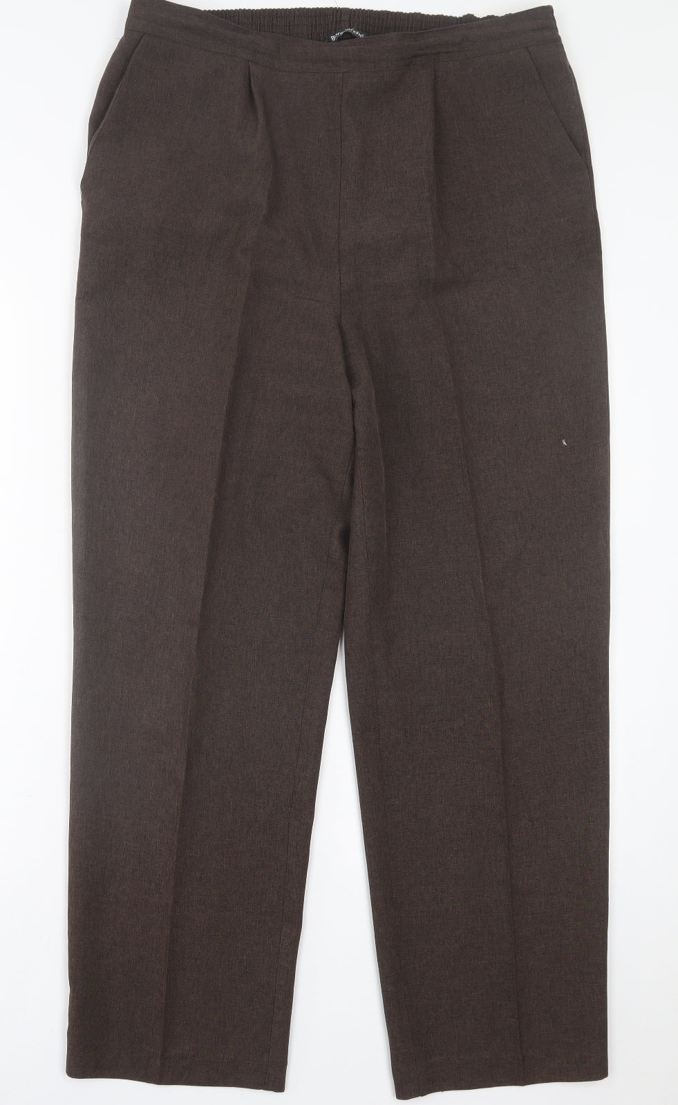 Bonmarché Womens Brown  Polyester Trousers  Size 16 L28 in Regular