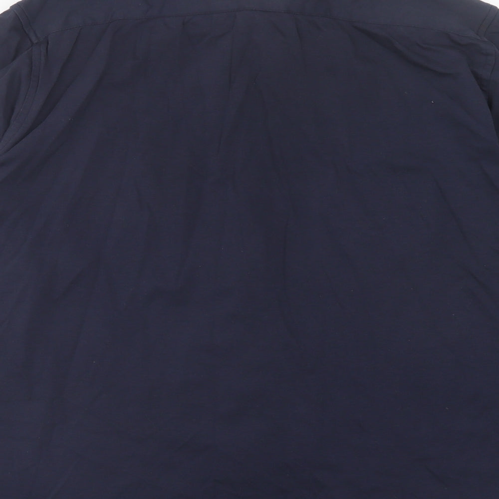 Marks and Spencer Mens Blue  Cotton  Button-Up Size XL Collared Button