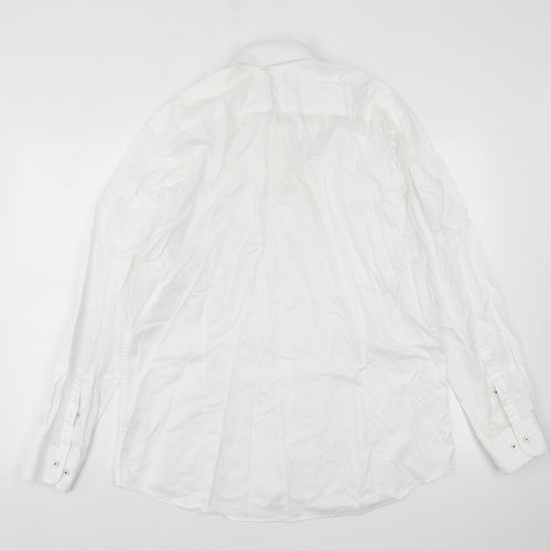 Skopes Mens White  Cotton  Button-Up Size 17 Collared Button