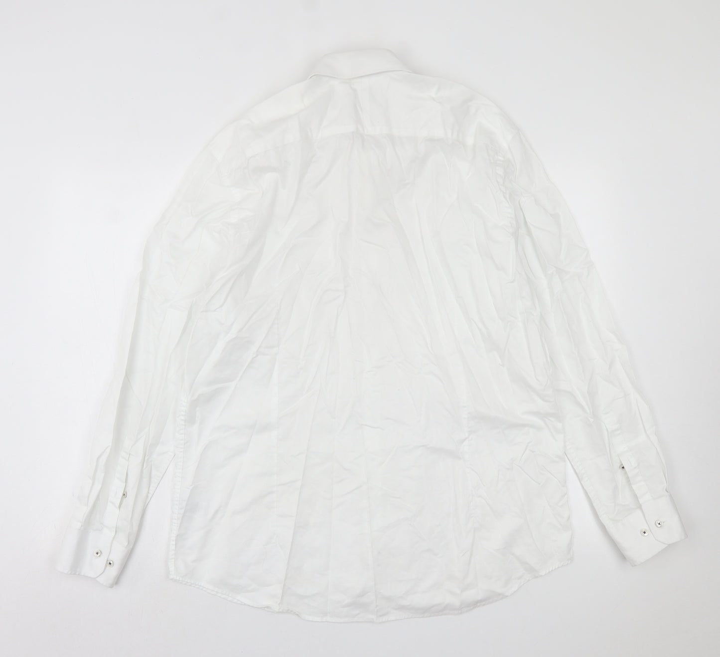 Skopes Mens White  Cotton  Button-Up Size 17 Collared Button