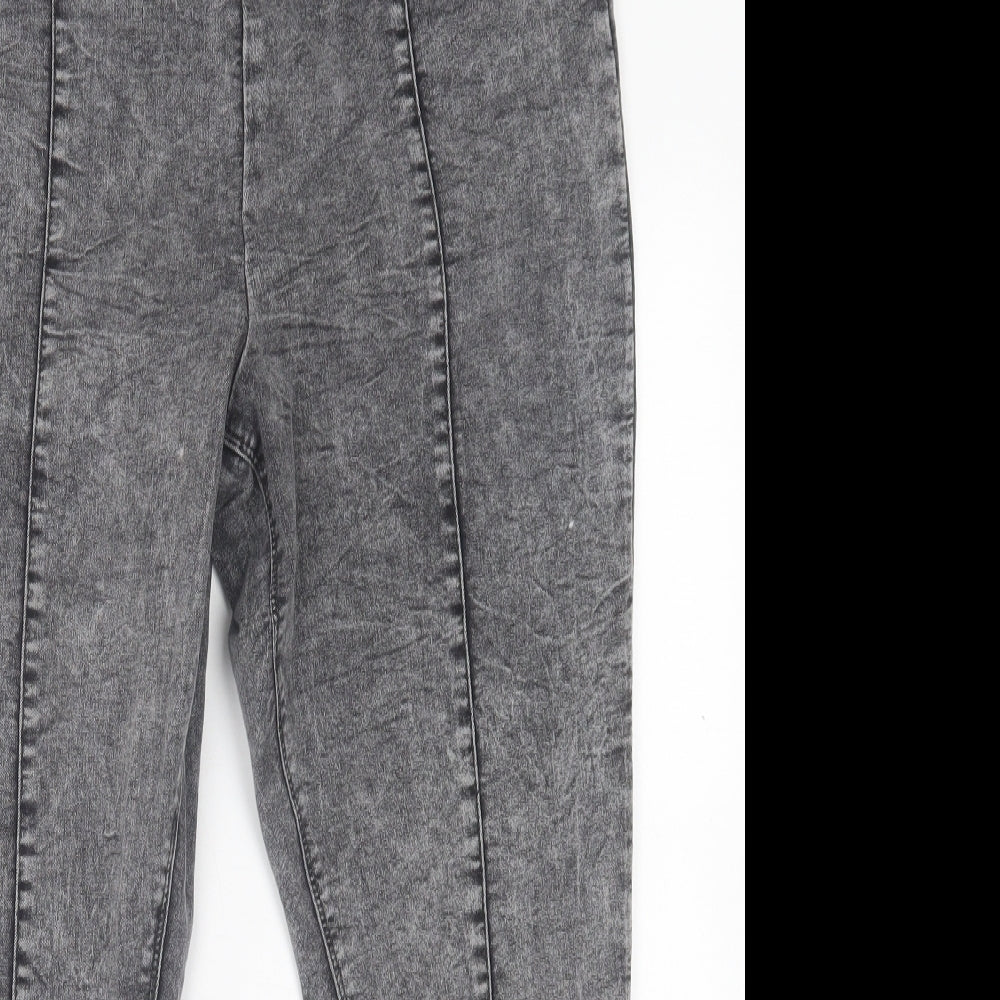 Papaya Womens Black  Cotton Jegging Trousers Size 18 L26 in Regular