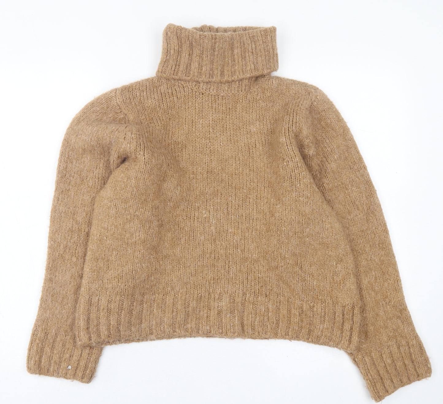 Primark Womens Brown Roll Neck  Acrylic Pullover Jumper Size S