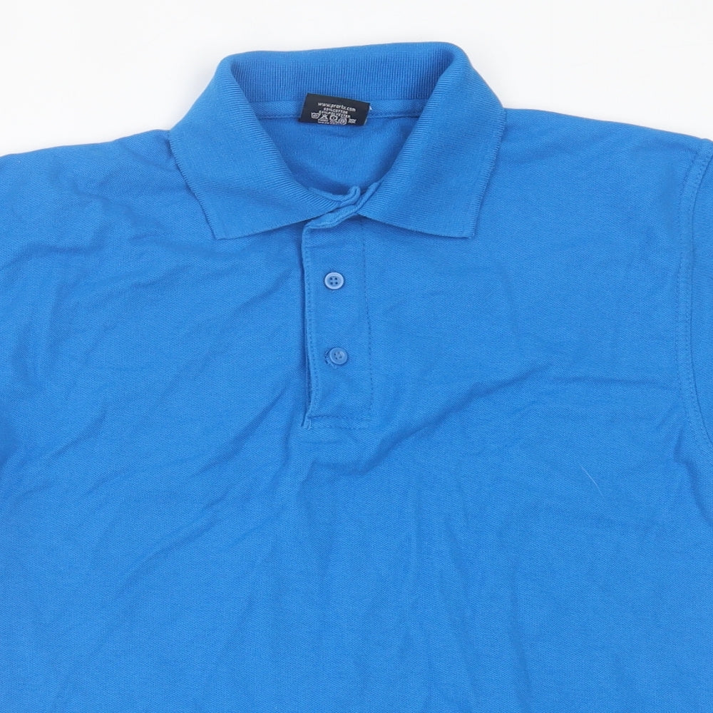 RTX Mens Blue  Cotton  Polo Size M Collared Button