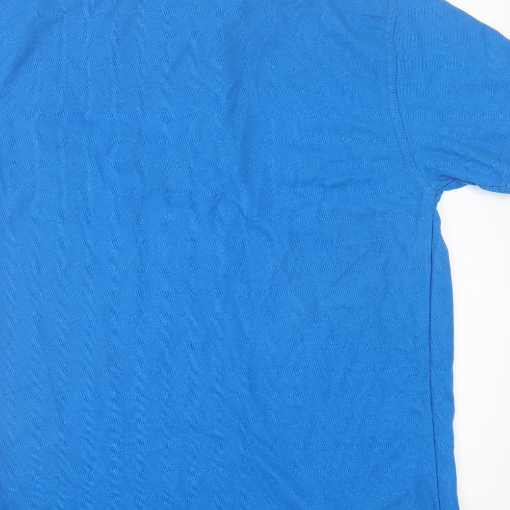 RTX Mens Blue  Cotton  Polo Size M Collared Button