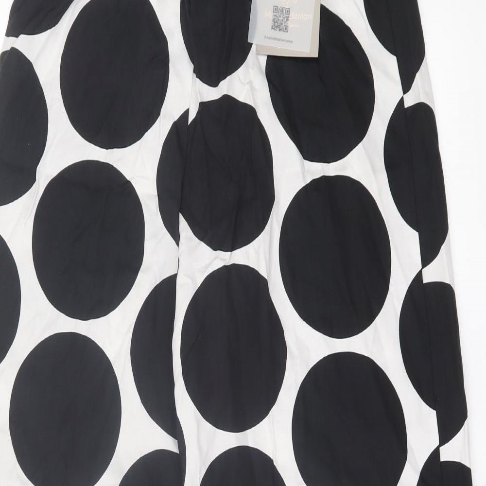 Maria Bellentani Womens White Polka Dot Viscose Trousers  Size M L31 in Regular