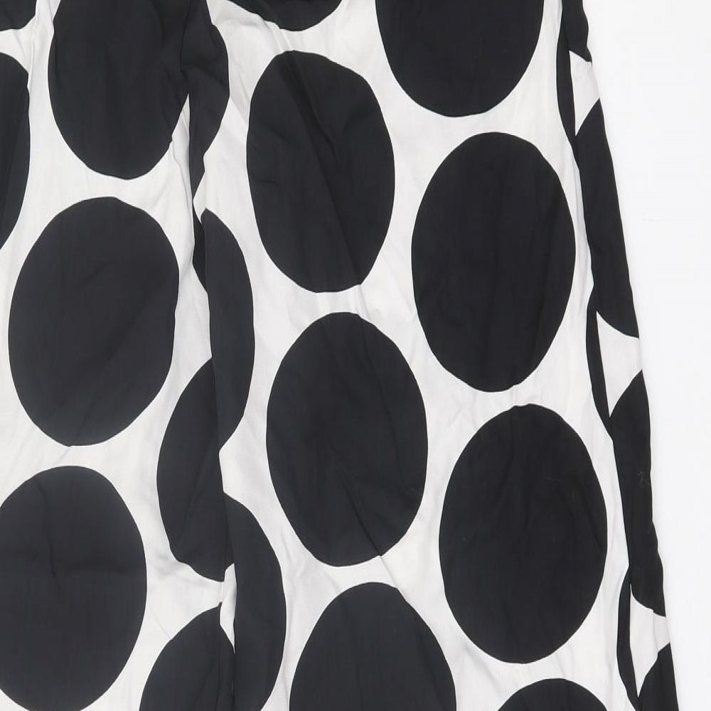 Maria Bellentani Womens White Polka Dot Viscose Trousers  Size M L31 in Regular