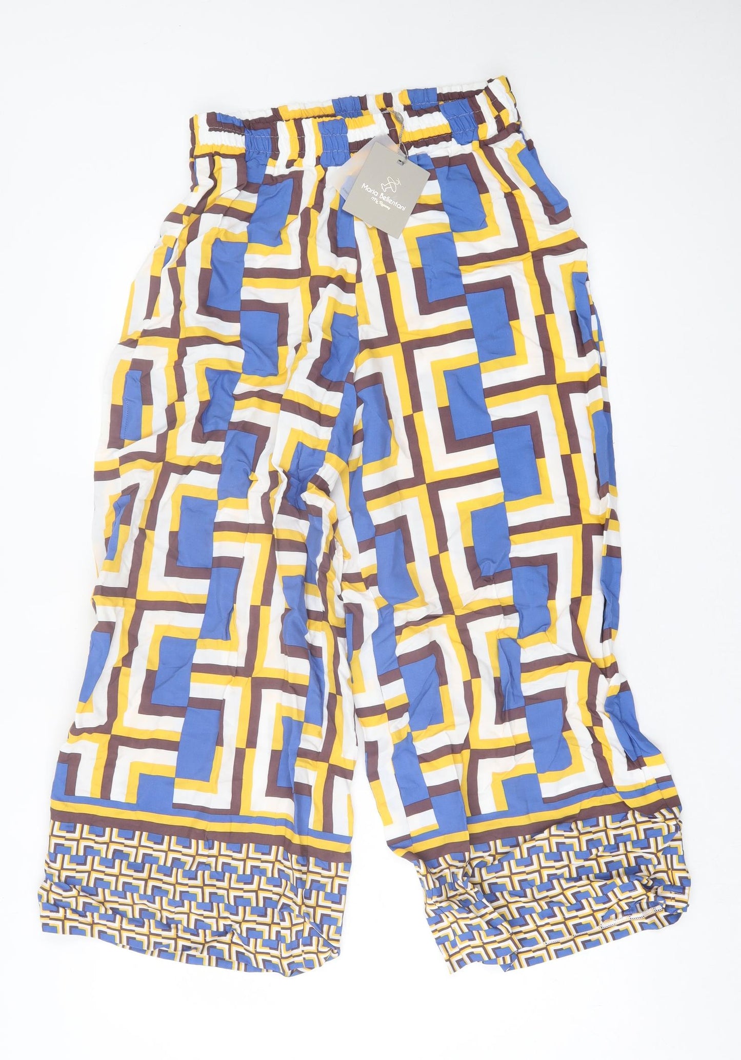 Maria Bellentani Womens Multicoloured Geometric Viscose Trousers  Size M L26 in Regular
