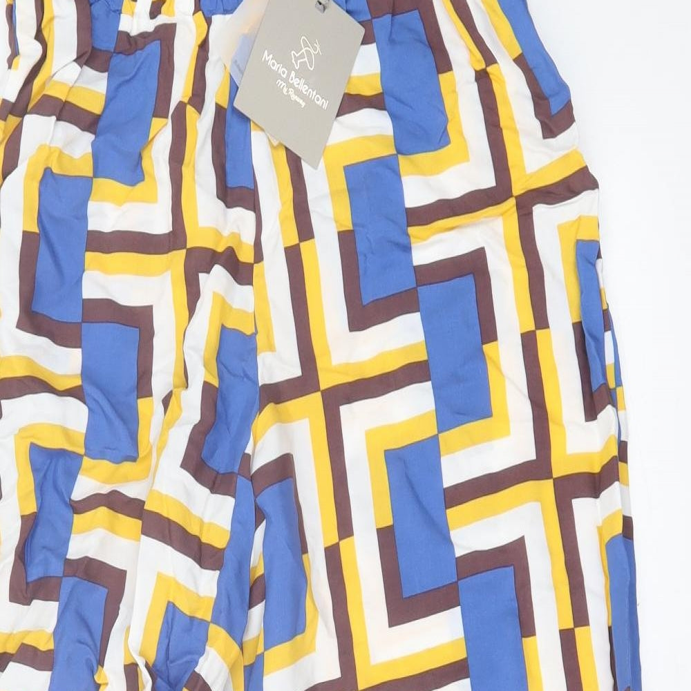 Maria Bellentani Womens Multicoloured Geometric Viscose Trousers  Size M L26 in Regular