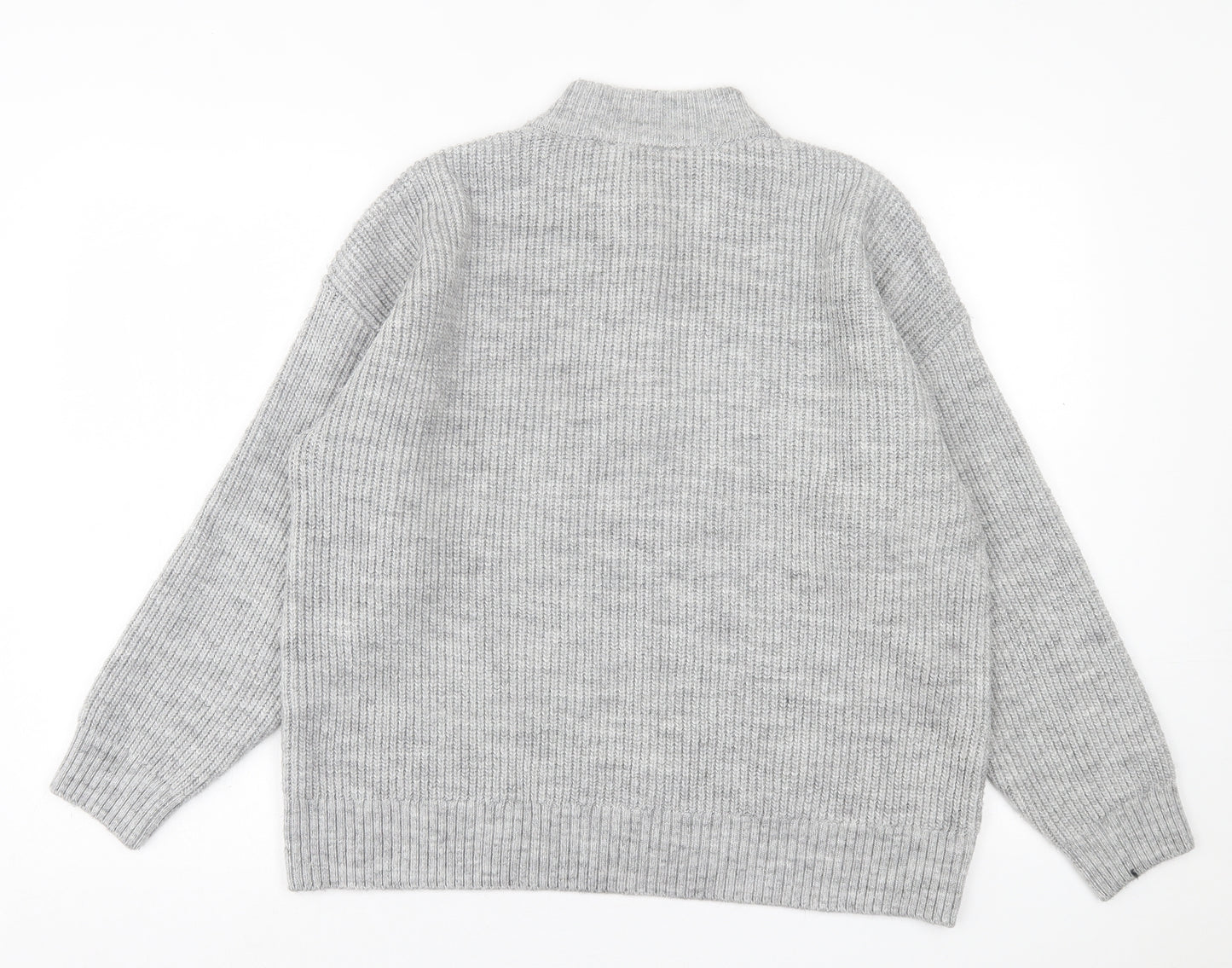 Marks and Spencer Womens Grey High Neck  Acrylic Pullover Jumper Size 16