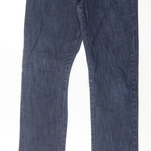Kenneth Cole Womens Blue  Cotton Straight Jeans Size 30 L30 in Regular Button