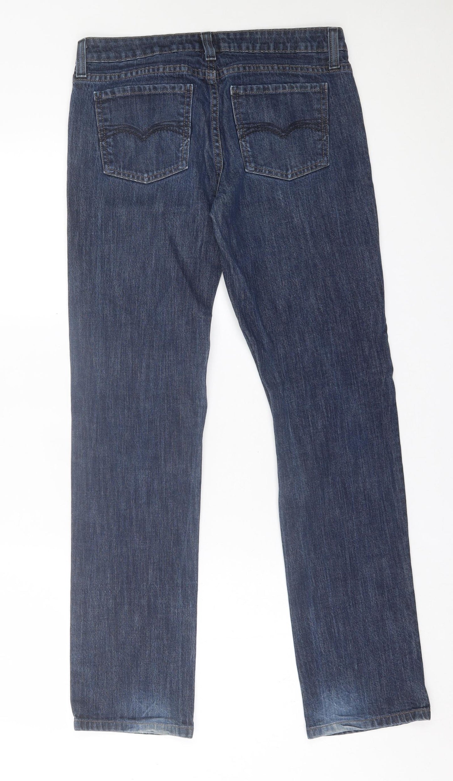 Kenneth Cole Womens Blue  Cotton Straight Jeans Size 30 L30 in Regular Button