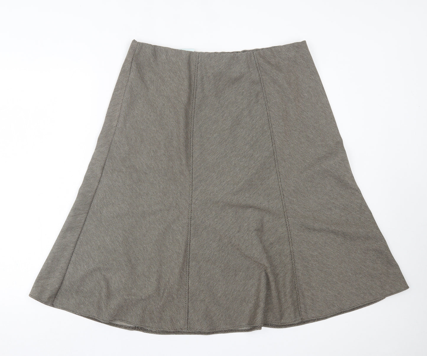 Honor Milburn Womens Brown Houndstooth Polyester A-Line Skirt Size 16