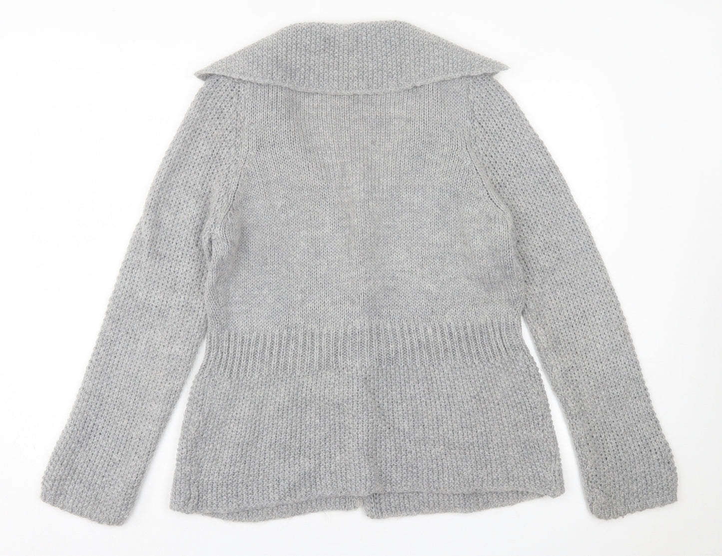 Per Una Womens Grey V-Neck  Acrylic Cardigan Jumper Size M