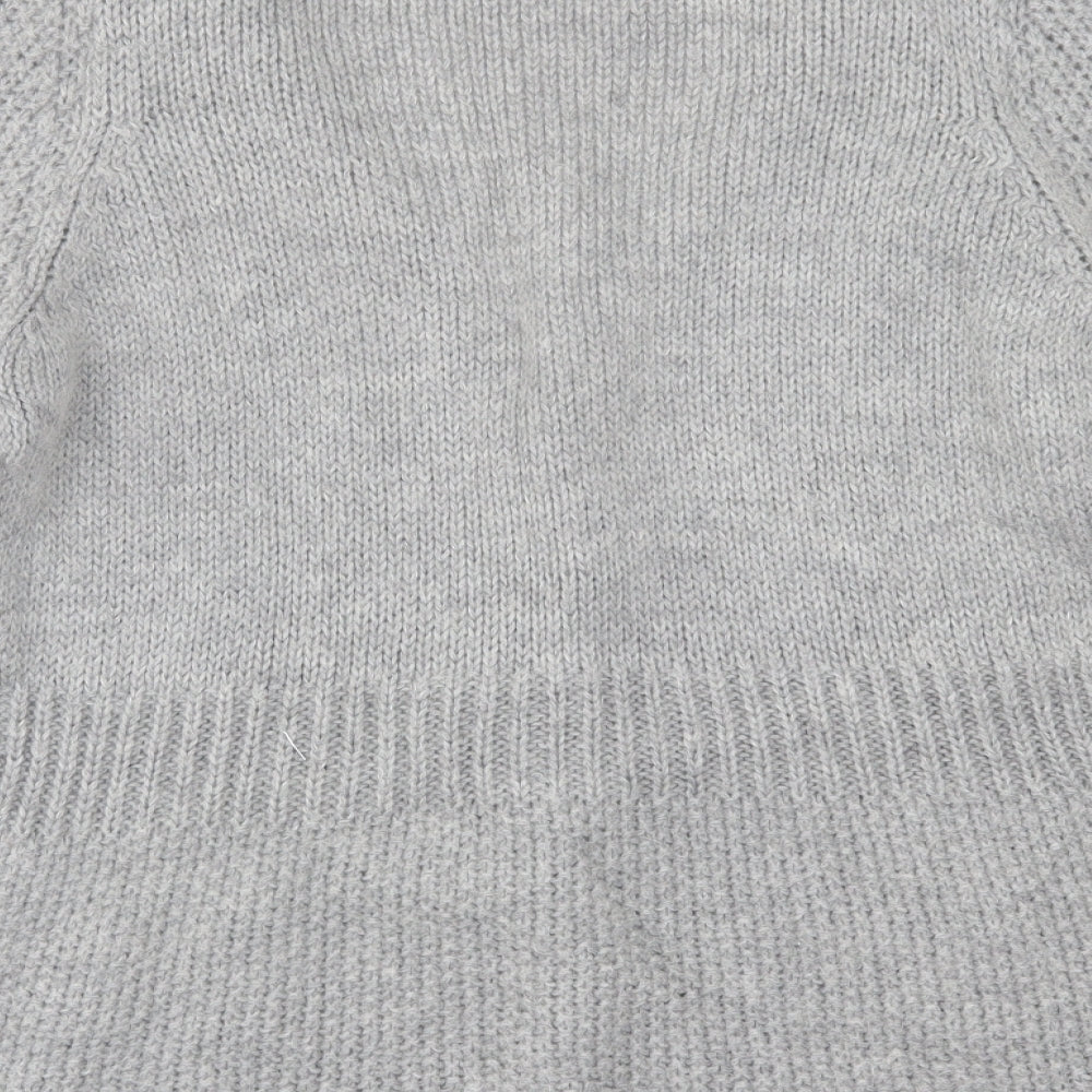 Per Una Womens Grey V-Neck  Acrylic Cardigan Jumper Size M