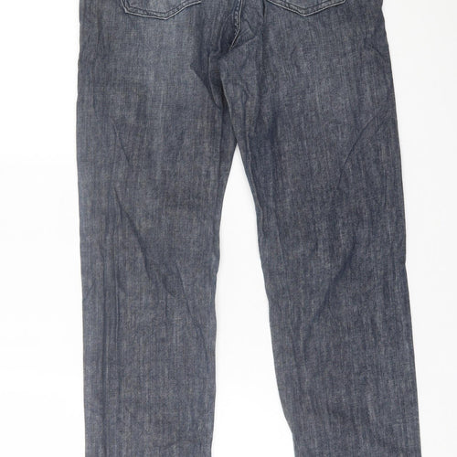 Cross Mens Blue  Cotton Straight Jeans Size 29 in L32 in Regular Button