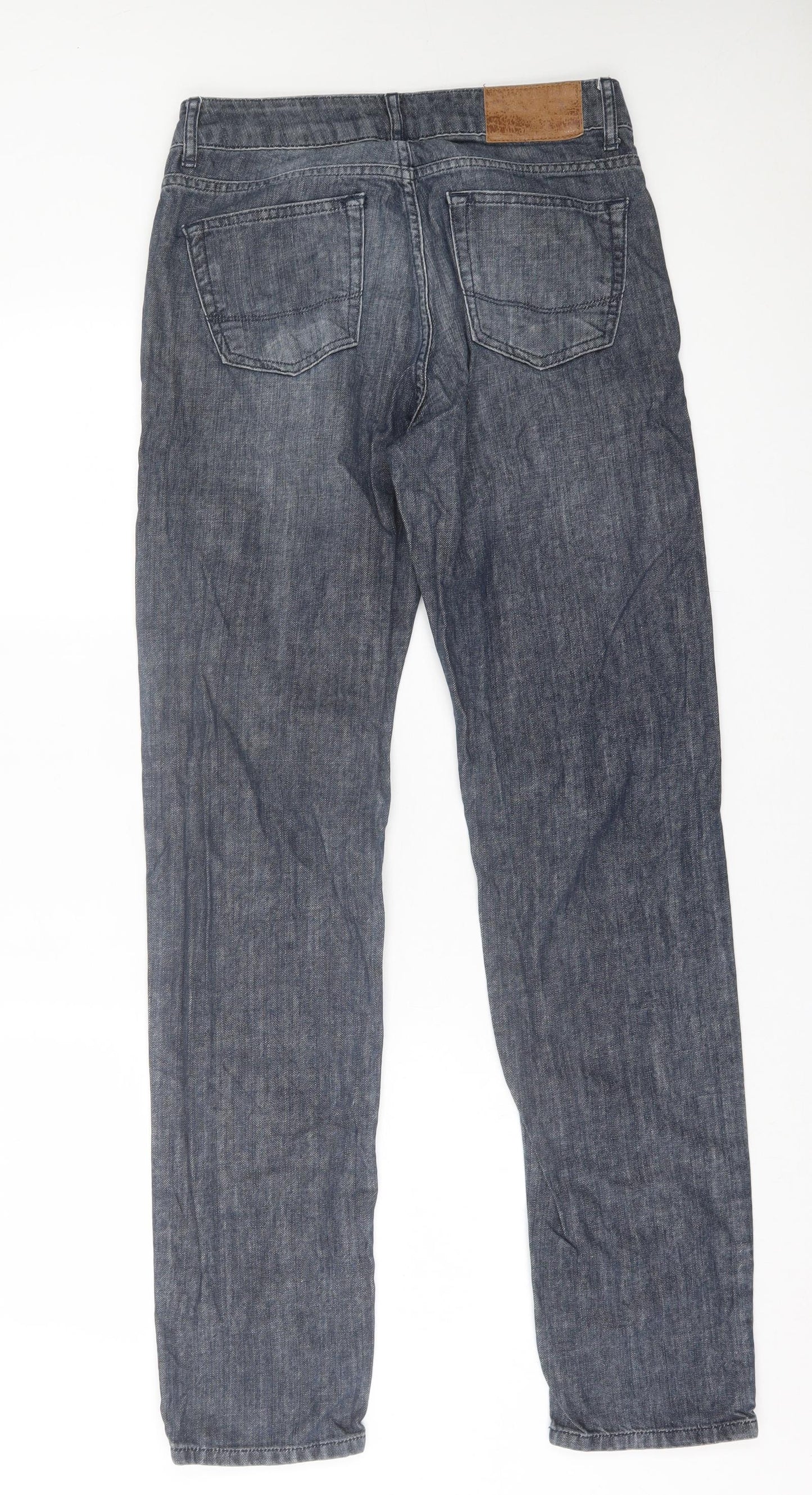 Cross Mens Blue  Cotton Straight Jeans Size 29 in L32 in Regular Button
