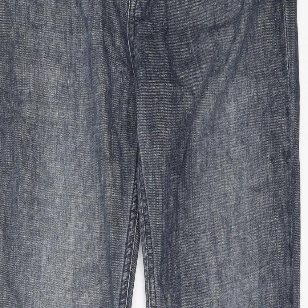 Cross Mens Blue  Cotton Straight Jeans Size 29 in L32 in Regular Button