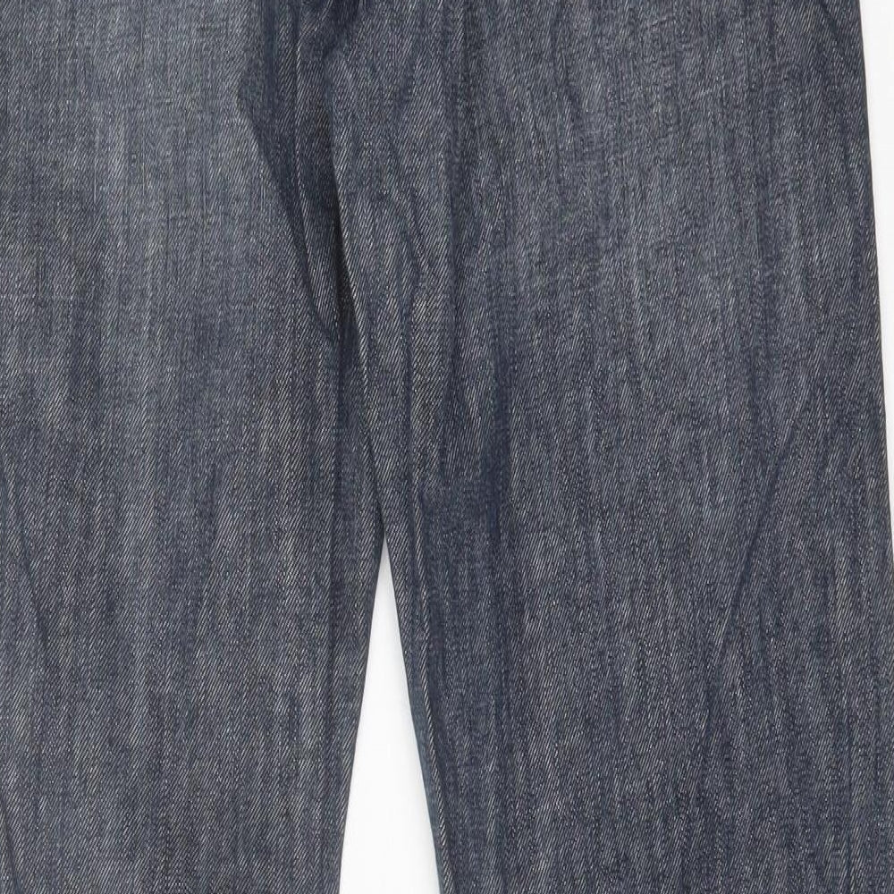 Cross Mens Blue  Cotton Straight Jeans Size 29 in L32 in Regular Button