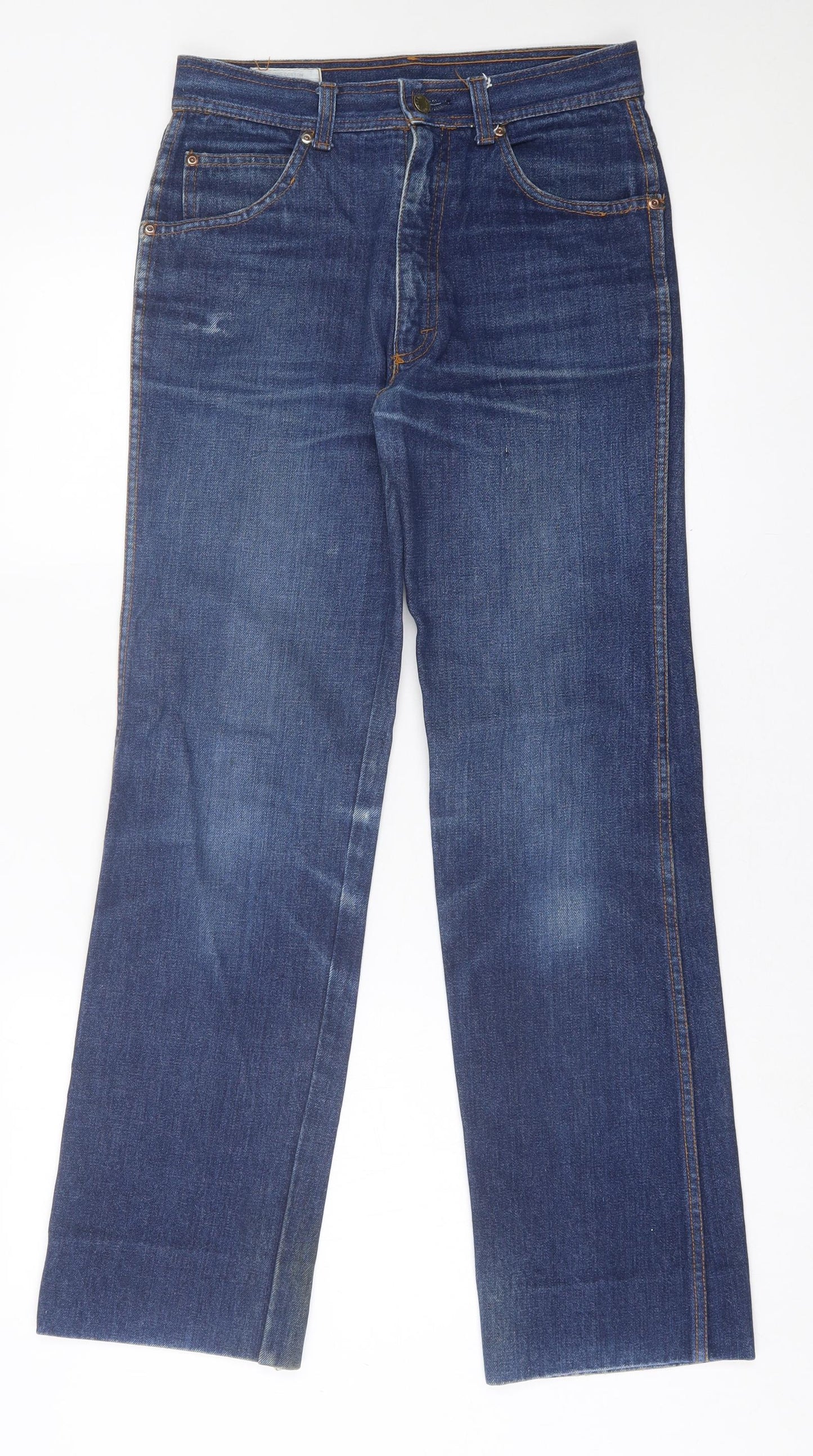 Talon Womens Blue  Cotton Straight Jeans Size 30 in L30 in Regular Button
