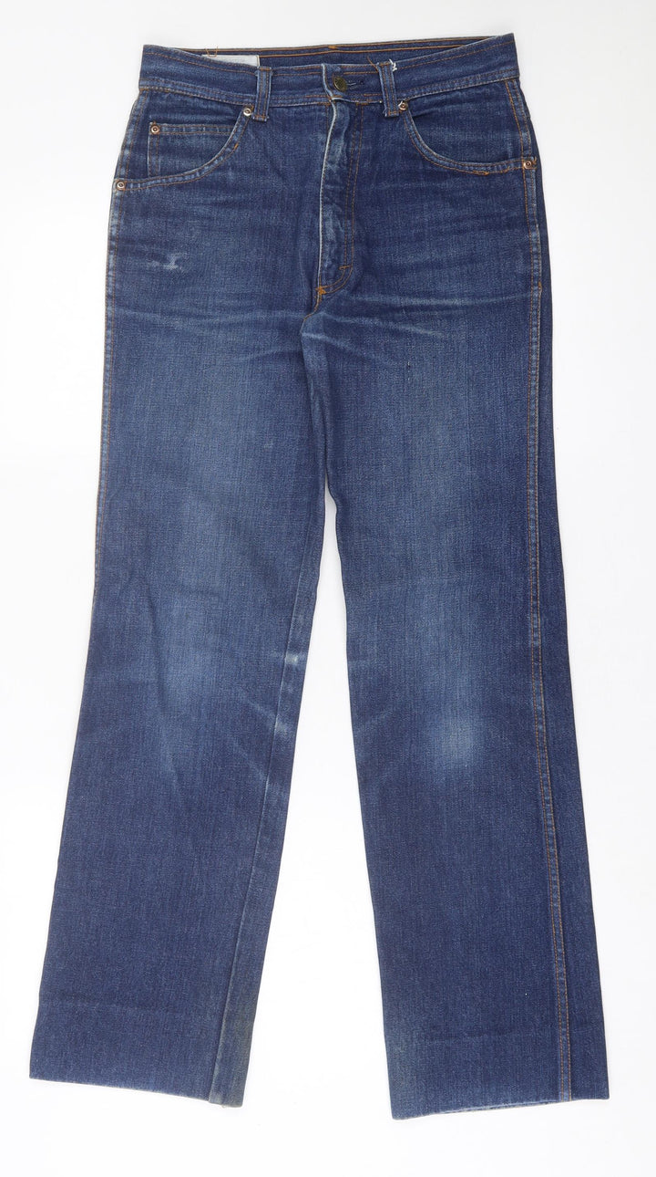 Talon Womens Blue  Cotton Straight Jeans Size 30 in L30 in Regular Button