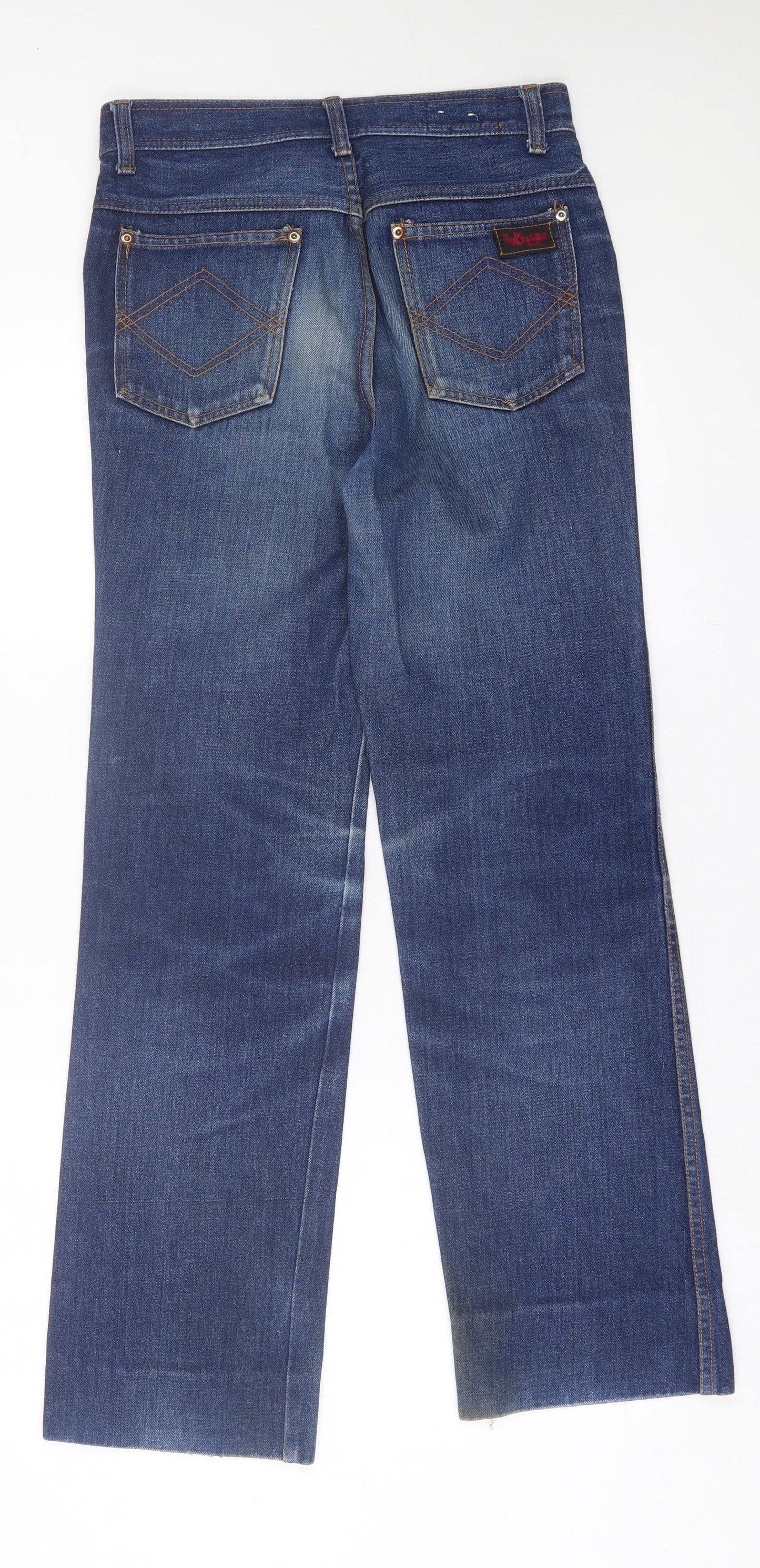 Talon Womens Blue  Cotton Straight Jeans Size 30 in L30 in Regular Button