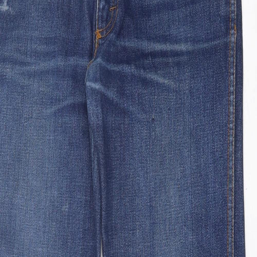 Talon Womens Blue  Cotton Straight Jeans Size 30 in L30 in Regular Button
