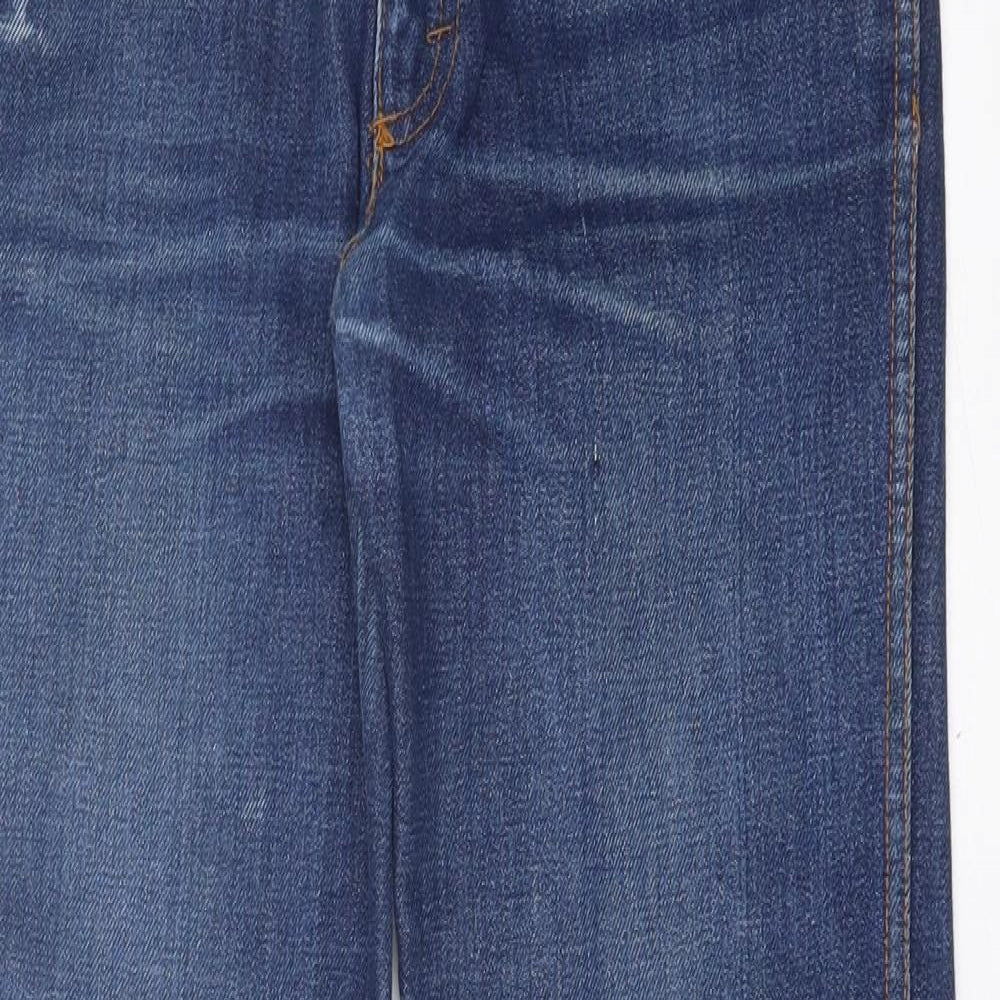 Talon Womens Blue  Cotton Straight Jeans Size 30 in L30 in Regular Button