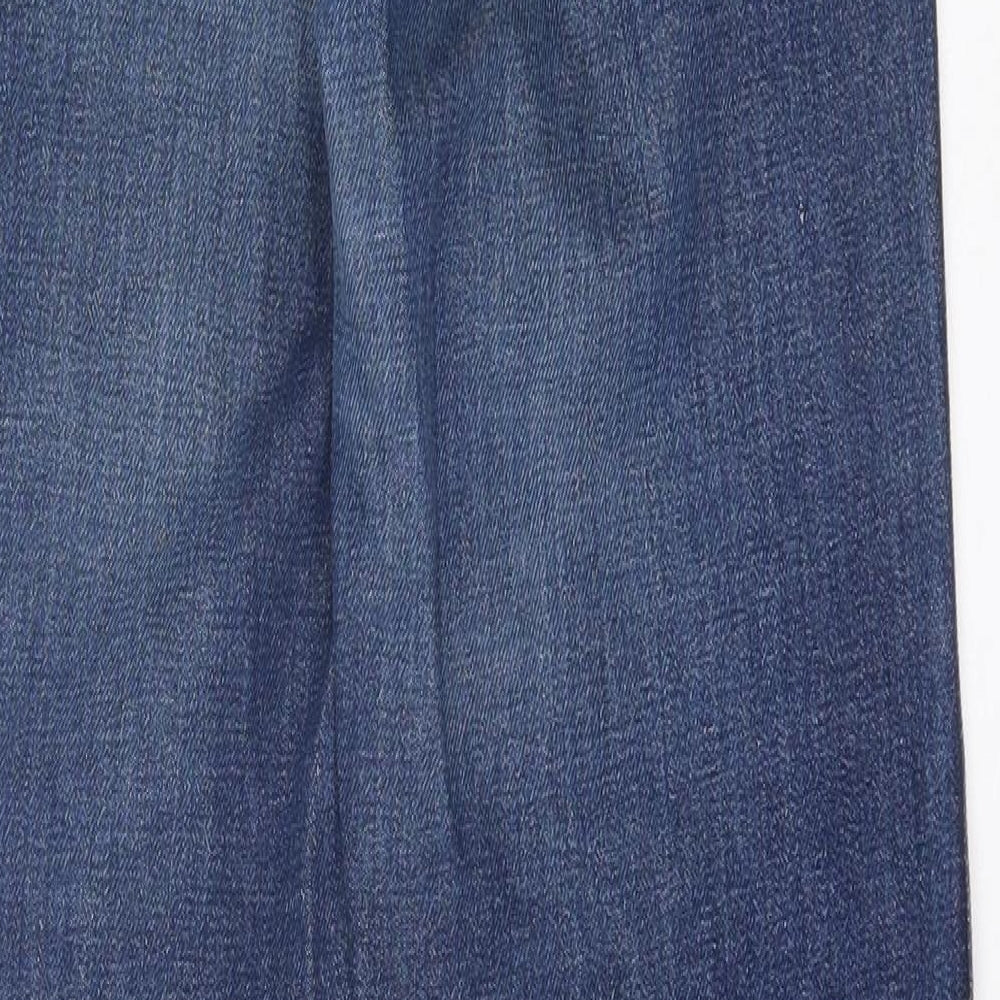 Talon Womens Blue  Cotton Straight Jeans Size 30 in L30 in Regular Button