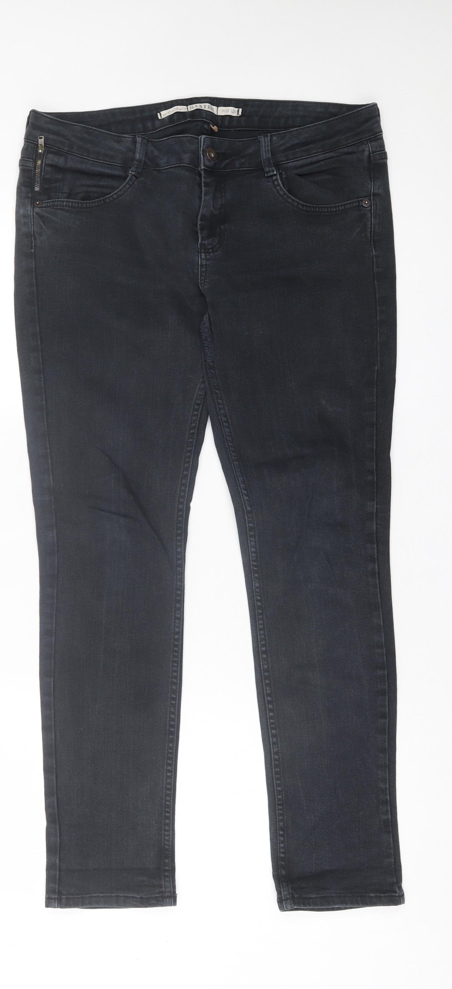 Baxter Womens Black  Cotton Skinny Jeans Size 14 L30 in Regular Button