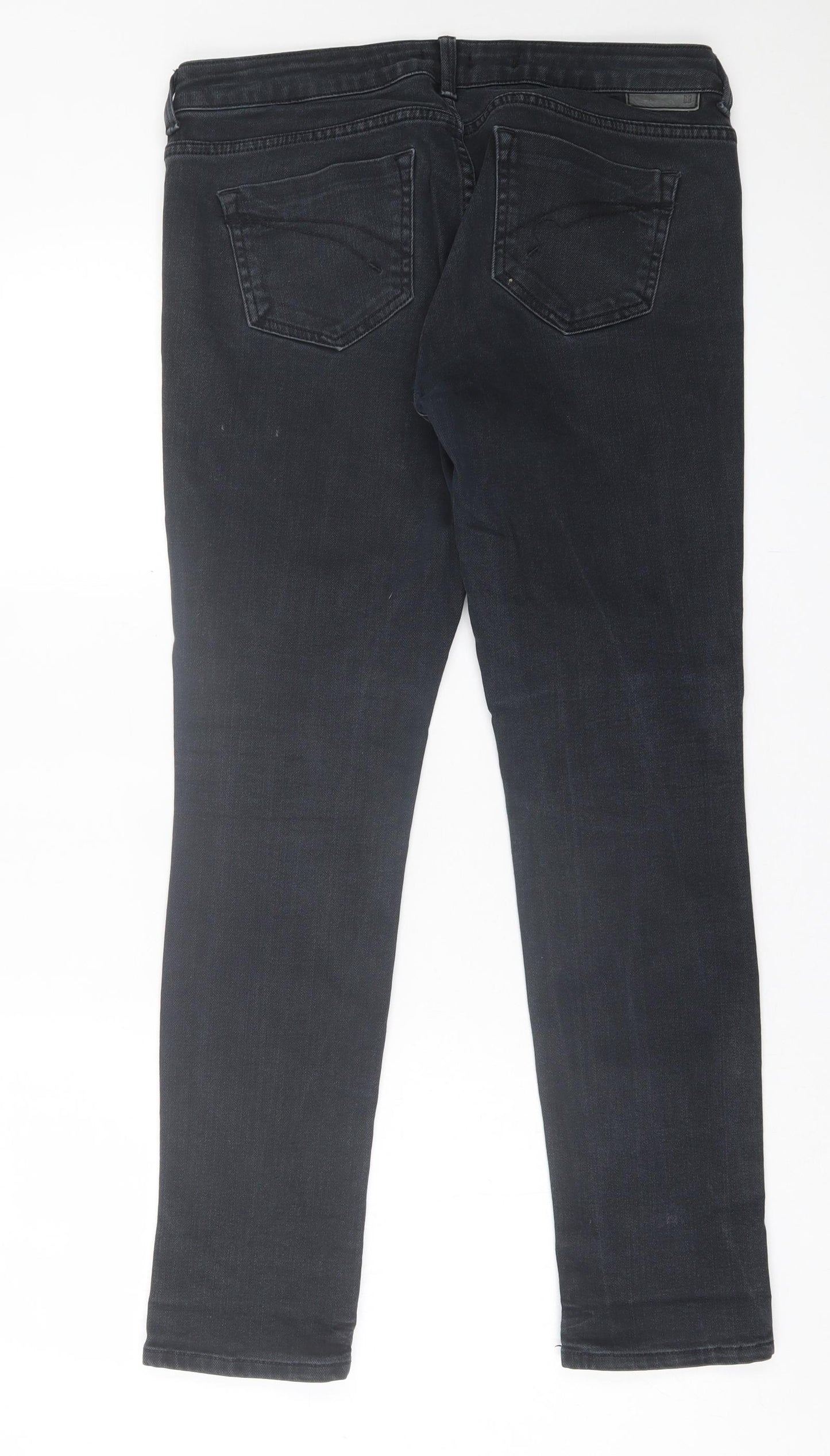 Baxter Womens Black  Cotton Skinny Jeans Size 14 L30 in Regular Button