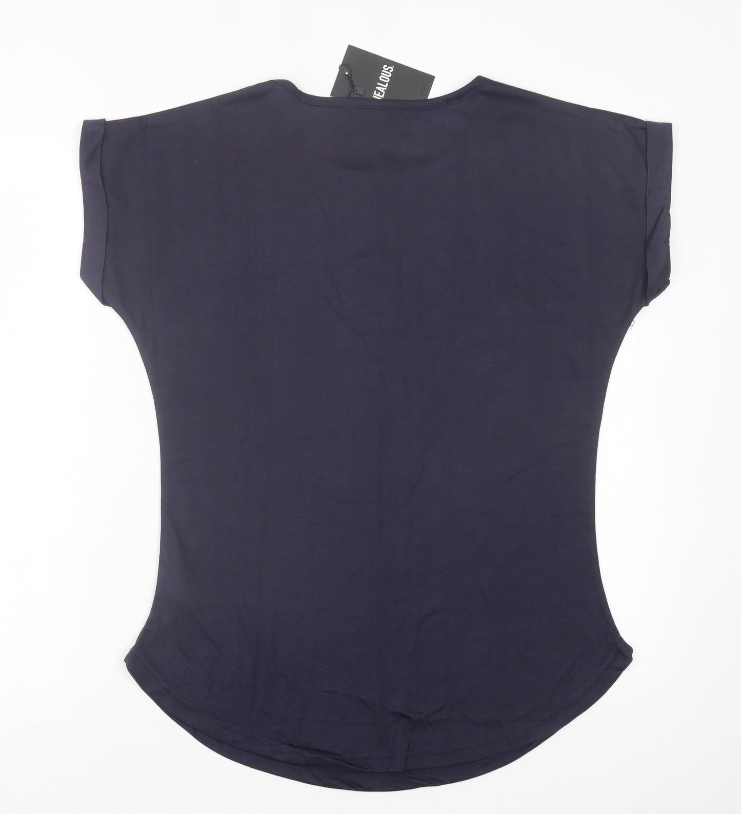 Be Jealous Womens Blue  Viscose Basic T-Shirt Size 16 Crew Neck