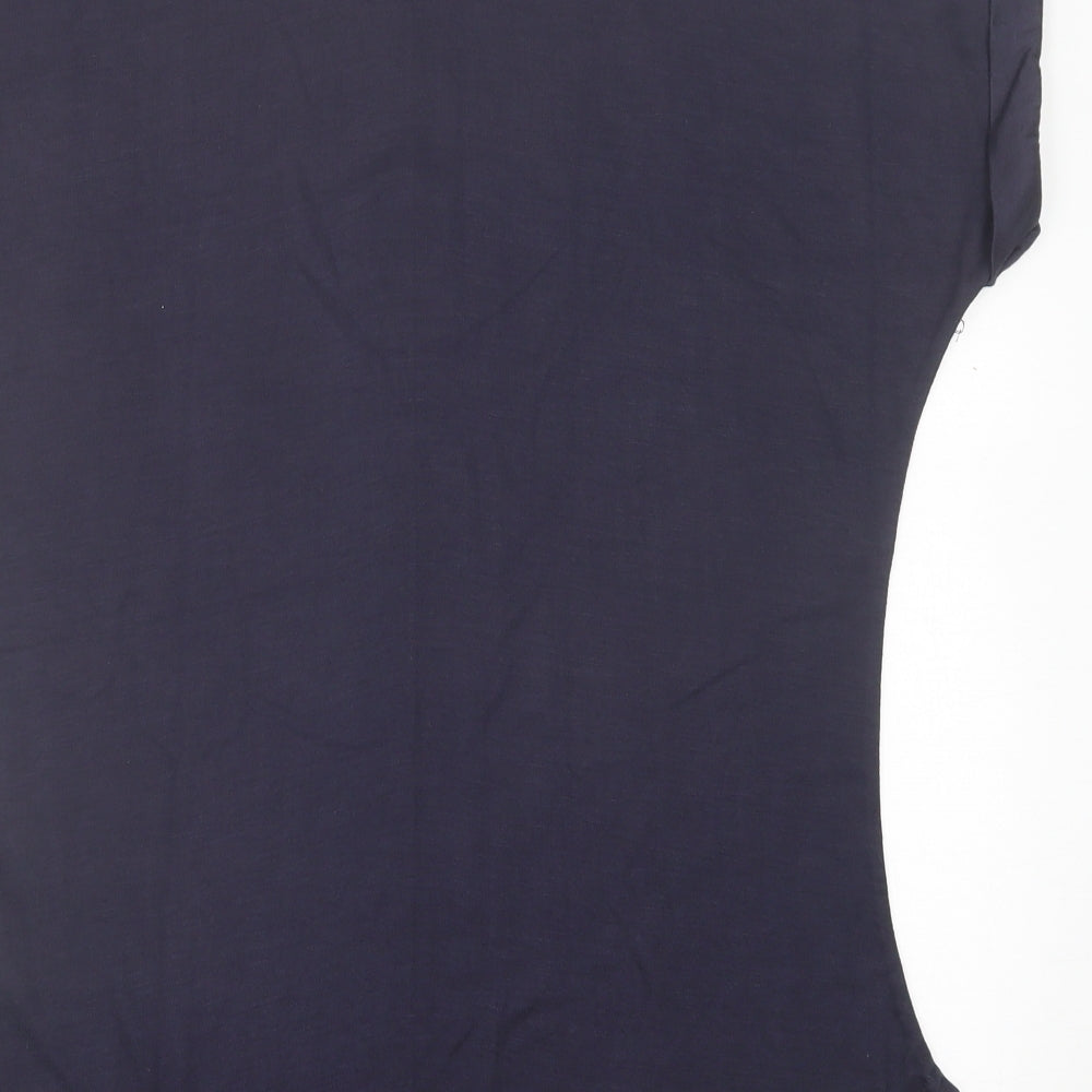Be Jealous Womens Blue  Viscose Basic T-Shirt Size 16 Crew Neck